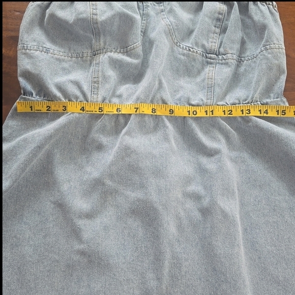 Giani Bernini Light Blue Denim Bustier Tie Strap Fit And Flare Dress Size XL - Picture 5 of 10